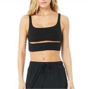 ALO Yoga Black Cutout Ribbed Bralette